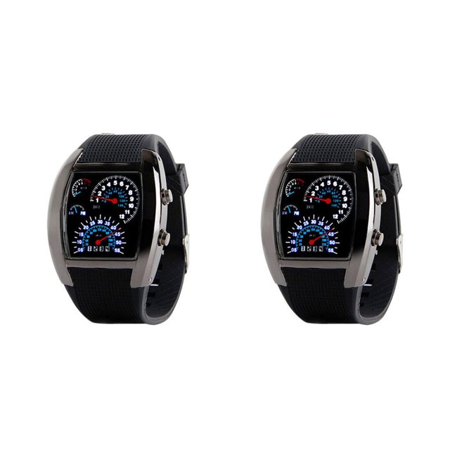 Minnieouse Reloj deportivo de acero inoxidable para hombre Reloj de LED analógico Relojes de silicona Type2 NO2 Minnieouse CBP078433