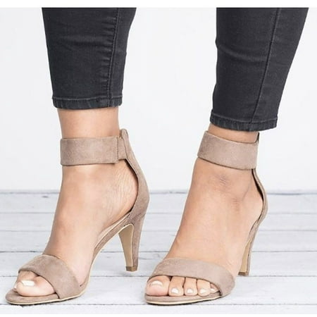 

Medcursor Women s Fashion Gifts Women s Thin High Heels Sandals Summer Ankle Strap Ladies Pumps Roman Shoes