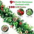Myclong 9Ft Prelit Christmas Garland with 50 Warm LED Lights Timer 8