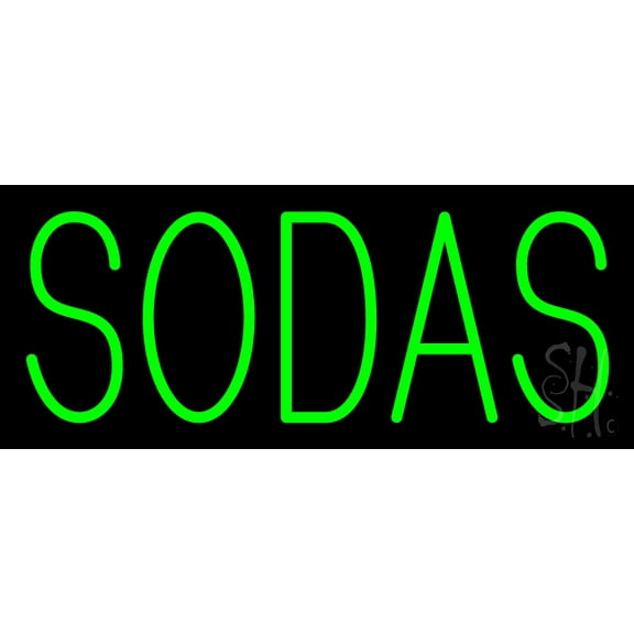 Green Sodas LED Neon Sign 6 x 15 - inches, Black Square Cut Acrylic Backing, with Dimmer - Bright and Premium built indoor LED Neon Sign for Defence Force.