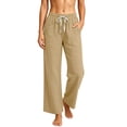 thumbnail image 2 of KIHOUT Womens Wide Leg Pants High Waisted Solid Color Casual Loose Fit Drawstring Elastic Waistband Trousers with Pockets Long Pants, 2 of 6