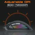 thumbnail image 3 of Ratón para juegos RGB con cable, ratón óptico USB con retroiluminación RGB, 5 PPP ajustables de hasta 7200, ratón ómico para ordenador portátil CUTICAT Ratón óptico con cable, 3 of 7