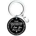 thumbnail image 1 of Llaveros para mujer, llavero de billetera, llavero de auto, lindo llavero DIY para mi hija, llavero de acero inoxidable negro con apellido de 26 letras, 2,5 cm, decoraciones de moda, 1 of 3