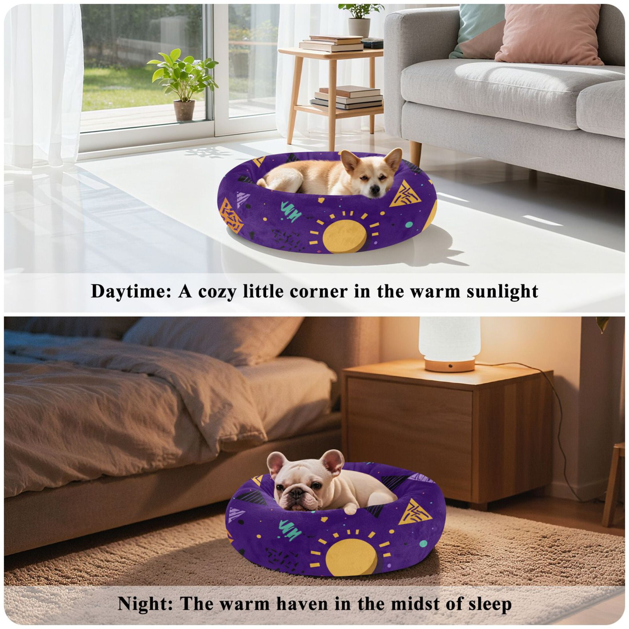 Pet Bed Pet Mat Cozy Removable & Washable Comfort For Cats And Dogs 80s-style Pattern
