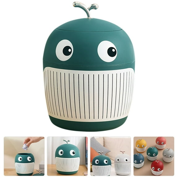 HAMPPLIES 1Pcs Small Garbage Bin for Women Easy to Empty Seal Spillage Style Green 9x6.7in