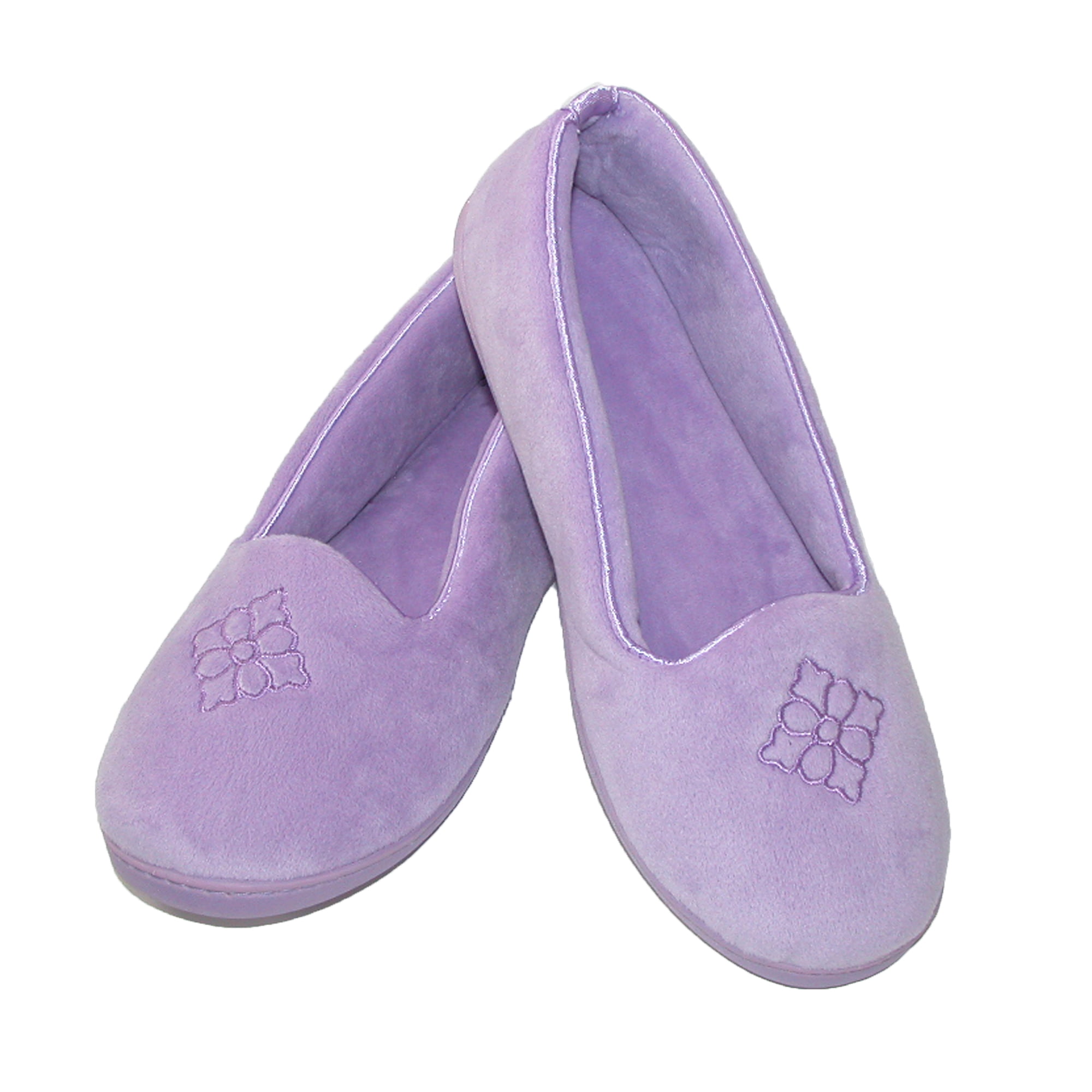 Dearfoams Women's Terry Velour Embroidered Closed Back Slipper