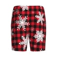 thumbnail image 4 of Yiaed Snowflakes On A Buffalo Plaid for Men's Soft Sleep Pajama Short Lounging Pajama Shorts-3X-Large, 4 of 8