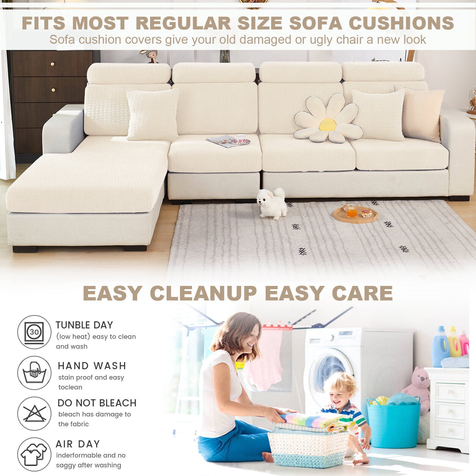 Washing fabric couch discount covers