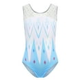 thumbnail image 4 of Gymnastics Leotards for Girls with Shorts Sparkly Sleeveless Ballet Dance Unitards Print 3Pc Athletic Tumbling Outfits, Blue, 11-12Y, 4 of 4