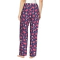 thumbnail image 2 of Bixox Women's red Skull flower Patterned Pajama Pants Loungewear, 2 of 5
