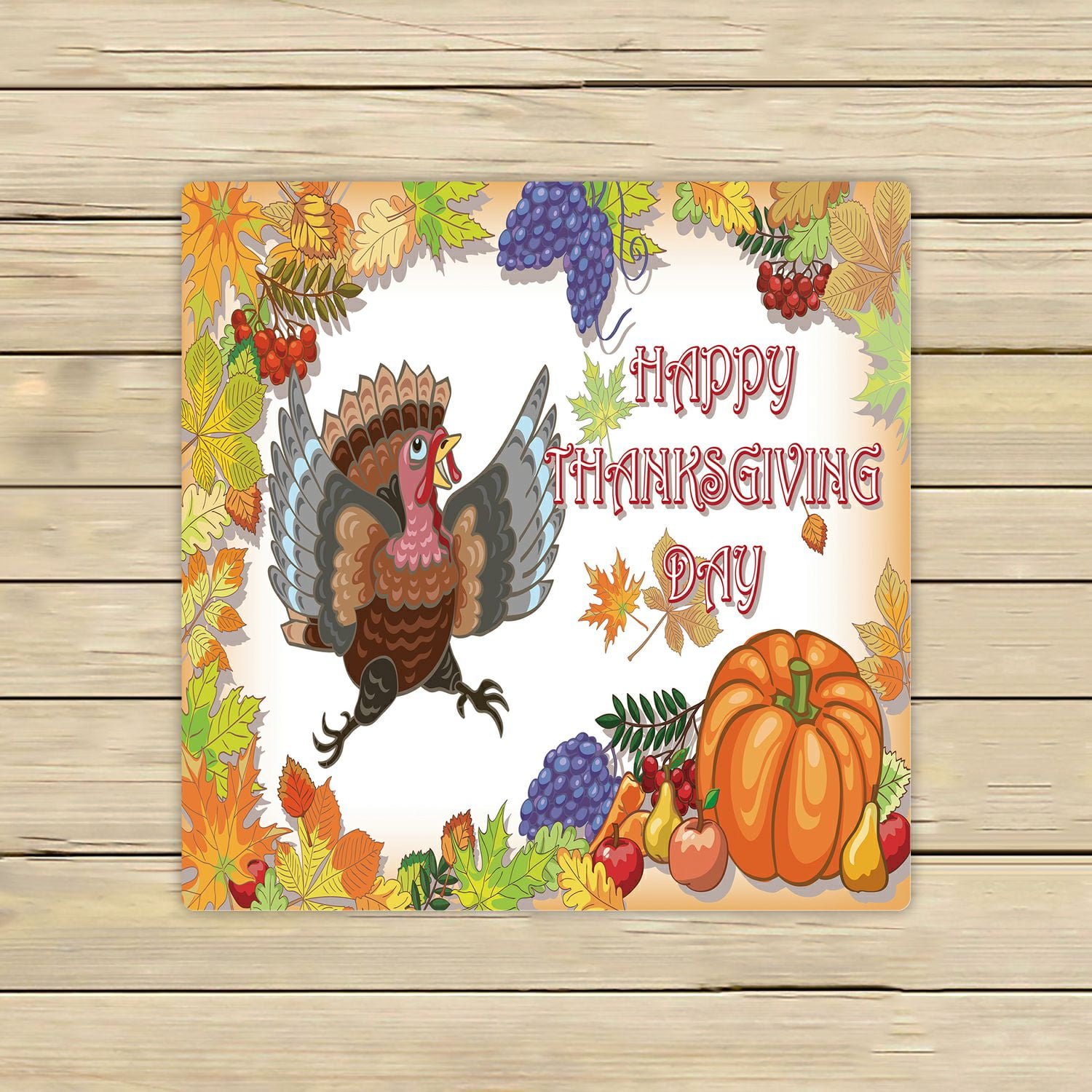PHFZK Harvest Towel, Happy Thanksgiving Turkey with Pumpkin Hand Towel