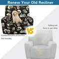thumbnail image 4 of Xixirimido Skulls Skeleton Pattern Recliner Chair Covers 4 Pieces, Stretch Lazy Boy Recliner Cover, Recliner Sofa Slipcover with Pockets, Furniture Protector for Living Room, Pets, Kids, 4 of 8