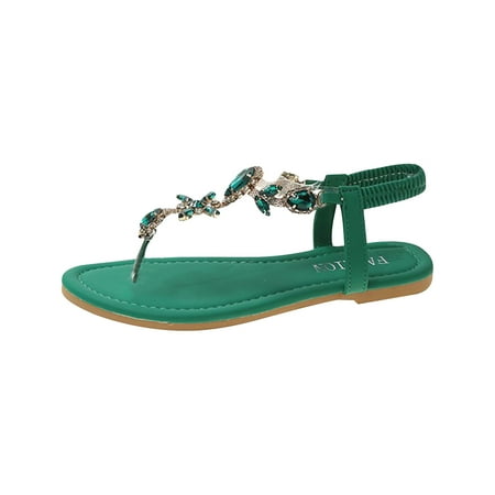 

Womens Fashion Rhinestone Detail Flat Thong Sandals Summer Open Toe Slide Sandals Comfortable Flats Flip-Flops Sandal Casual Platforms Wedge Sandals Boho Dressy Heeled Sandals A44877