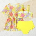 thumbnail image 3 of Hienoo Girls 3-Piece Swimsuit Floral Ruffle Bikini Set with Cover Up Swimwear Set, Sizes 9M-3T, 3 of 3