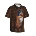 thumbnail image 2 of Bull Terrier Dog With Vintage American Flag (2) Men's 3d Print Casual Button Down Shirts, Novelty Hawaiian Short Sleeves Xl, 2 of 8