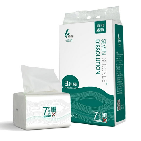 Amdohai 3 Paquets Essuie-Tout à 3 Couches Multi-Pli Mouchoirs Emballage Individuel de Voyage Essuie-Tout Papier Hygiénique à Dissolution Rapide Doux et Résistant