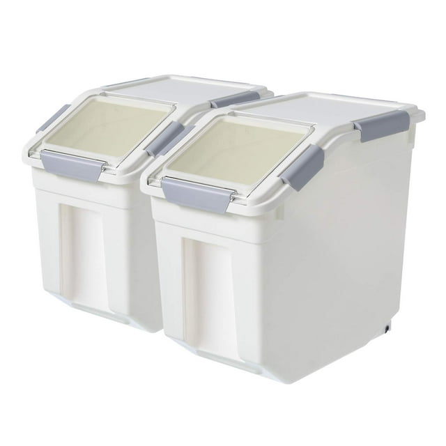 Recipiente de almacenamiento de alimentos LISM, paquete de 2 unidades, hermético, 25 kg, para comida