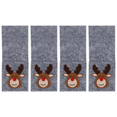 

4Pcs Christmas Square Tableware Cover Dinner Tool Suit Adorable Table Ornament