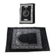 thumbnail image 1 of Alfombra de oración musulmana, tapete de poliéster portátil trenzado, fácil de imprimir para el hogar Negro, 1 of 9