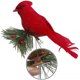 thumbnail image 4 of Animales de Navidad rojo artificial realista pluma con clip ramas de pino adorno de decoración de árbol de Navidad 5 Piezas Methold  HA008811-00, 4 of 6