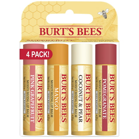 Burt's Bees 100% Naturel Baume Hydratant, superfruits, 4 Tubes en blister Boîte