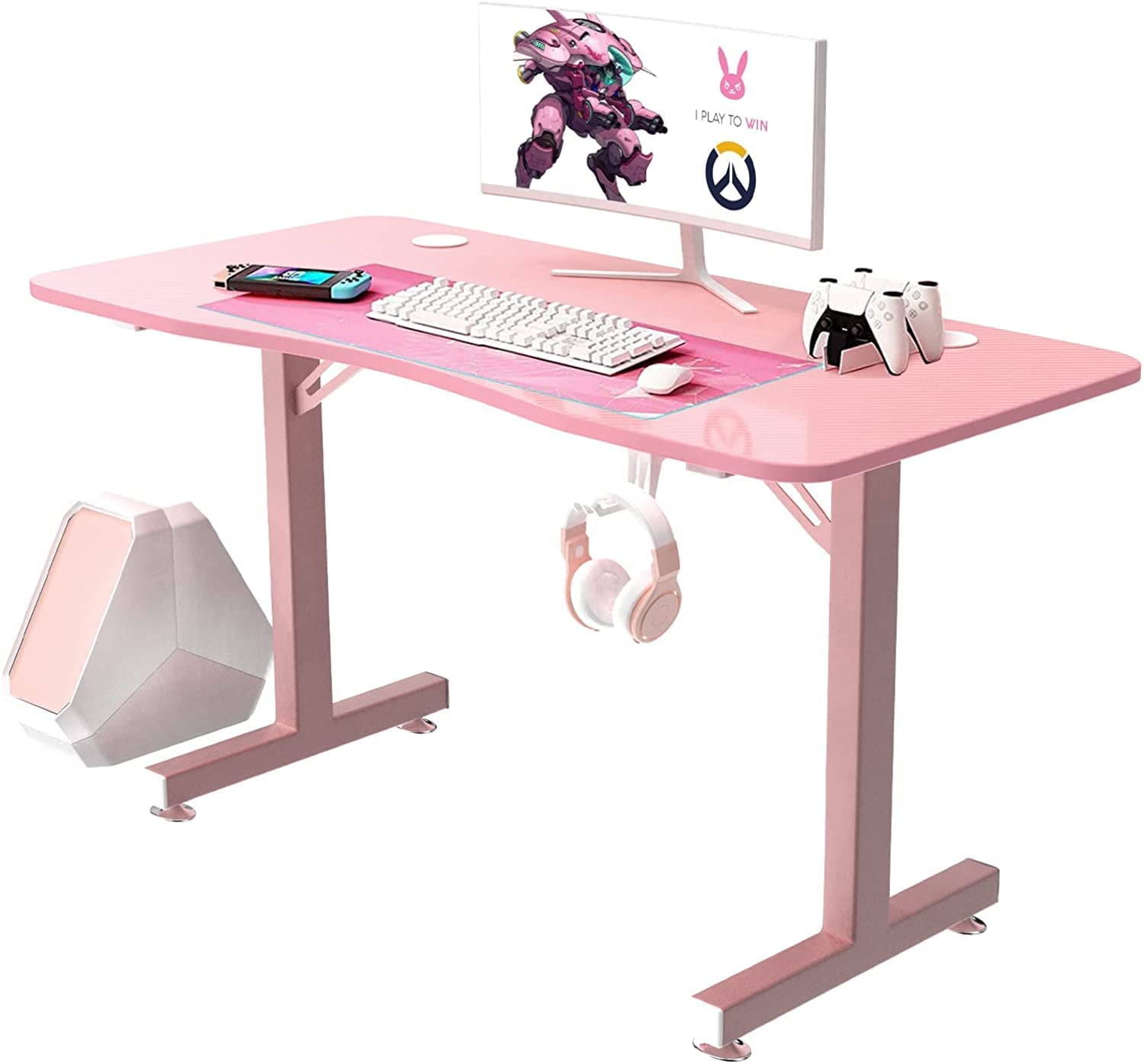 Ergonomic Gaming Desk T-Shaped Computer Table Gamer Workstation Home Office 