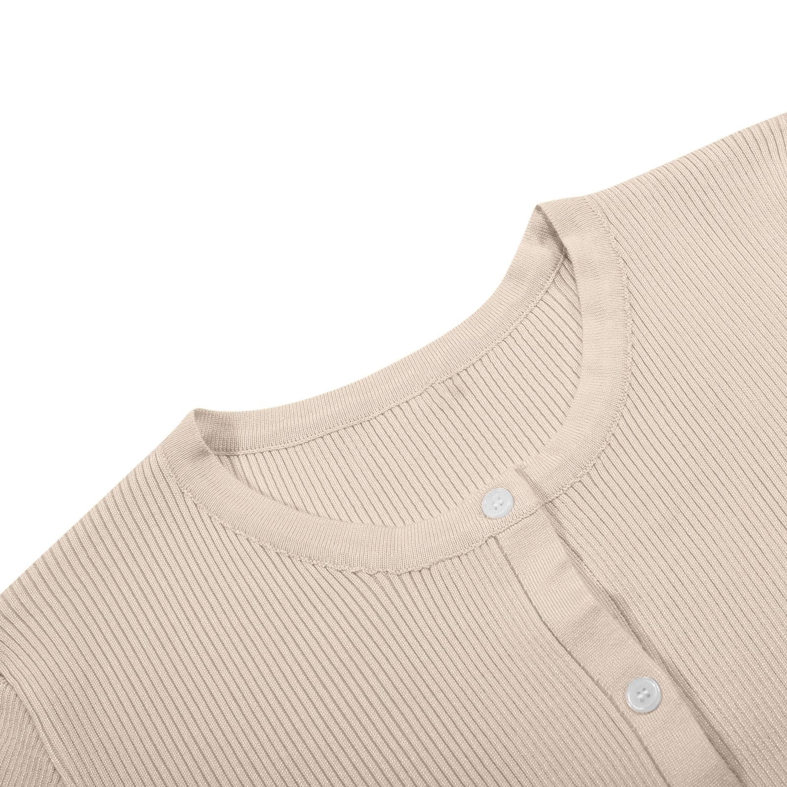 Women's Casual Short Sleeved Knit Cardigan Solid Color Half Neck Button Down Sweater 1 Oversized Cardigan Light Cardigan Womens Knit Sweater Female Sweaters And Cardigans Cardigans for Women Open Knit