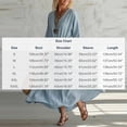 thumbnail image 3 of QUNYINEY Summer Dresses for Women Long Blue 3/4 Sleeve Cotton Linen A Line Dress with Pockets Casual V Neck Loose Fit Dresses, 3 of 4
