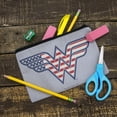 thumbnail image 2 of Wonder Woman USA American Flag Logo Pencil Pen Organizer Zipper Pouch Case, 2 of 5