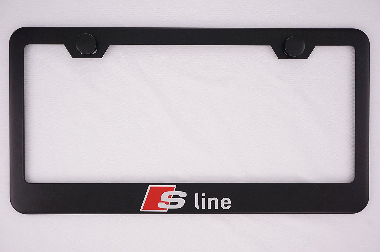 Audi S Line Black License Plate Frame with Caps, By PRC