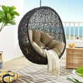 thumbnail image 2 of Swing Lounge Chair, Black Brown, Modern Contemporary Urban Design, Outdoor Patio Balcony Cafe Bistro Garden Furniture Hotel Hospitality, 2 of 7