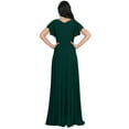 thumbnail image 5 of KOH KOH Long Bridesmaid Wedding Guest Sleeveless V-Neck Full Floor Length Flowy Sexy Wrap Prom Formal Evening Cocktail Party Summer Tall Maxi Dress Gown For Women Emerald Green XX-Large US 18-20 NT333, 5 of 6