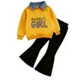 thumbnail image 4 of Caqnni 4-5 Years Toddler Clothes for Baby Girls Long Sleeve Sweatshirt Pants Girls Warm Fall Winter Outfits Set A195-Orange, 4 of 4