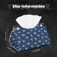 thumbnail image 5 of Fuzoiu Cartoon Sharks2 Print Tissue Box Cover, PU Leather Tissue Holder,Decorative Facial Paper Organizer for Bathroom Living Room Bedroom Countertop Office Desk Car Home, 5 of 7