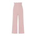 thumbnail image 4 of Pantalones Largos de Pierna Ancha de Algodón Y Lino Para Fregar, Sueltos, de Cintura Alta, de Color Sólido, Informales, A La Moda Para Mujer Odeerbi ODB-6, 4 of 5