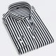 thumbnail image 1 of Camisa clásica a rayas para hombre, con bolsillo en el pecho y rayas verticales, de otoño, de manga larga, formal, azul, para negocios, de gran tamaño., 1 of 5