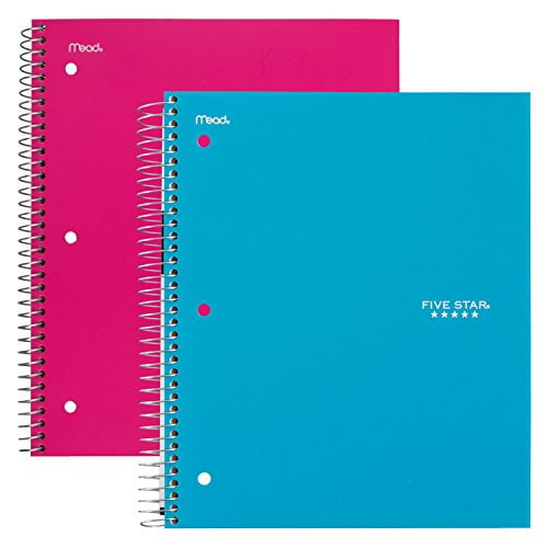 Five Star Spiral Notebooks, 5 Subject, College Ruled Paper, 200 Sheets