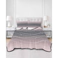 thumbnail image 2 of Quilts Queen Size Bedding Set, Pink Black Ombre Lightweight Quilted Comforter, Modern Abstract Striped Polka Dots Soft Reversible Bedspread Coverlet with Pillow Covers for All Season, 90" x 96", 2 of 7