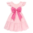 thumbnail image 3 of ZEHJUHAN Toddler Girls' Round Neck Ruffle Sleeveless Backless Dress with Bow Detail, Casual Smocked Summer Dress Pink，12-18M, 3 of 11