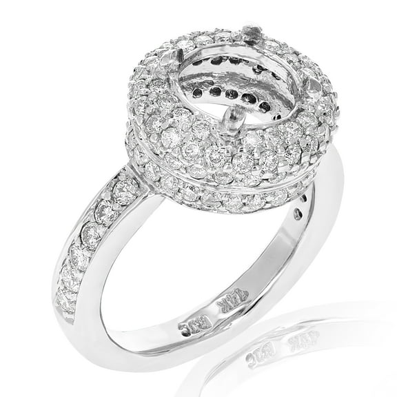Vir Jewels 1 CTTW Diamond Semi Mount Engagement Ring 14K White Gold Round Bridal Size 5 Female Adult