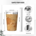 thumbnail image 2 of 12oz Conical Thermal Insulation Cup 4.9×3.2in With Straw No Odor Insulation Effect Is Good For Party Camping Picnic Travel Sandybrown Marble_1, 2 of 7