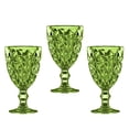 thumbnail image 6 of STPgoods Embossed Goblets Set 6 Pcs 11.3 fl oz (335 ml) Wine Glasses Set of 6 Drinking Glasses Water Goblets for Weddings and Parties Vintage Glassware, Green, 6 of 8