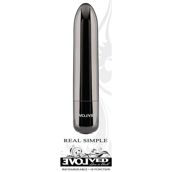 Evolved Real Simple Rechargeable Bullet Vibrator Black Chrome