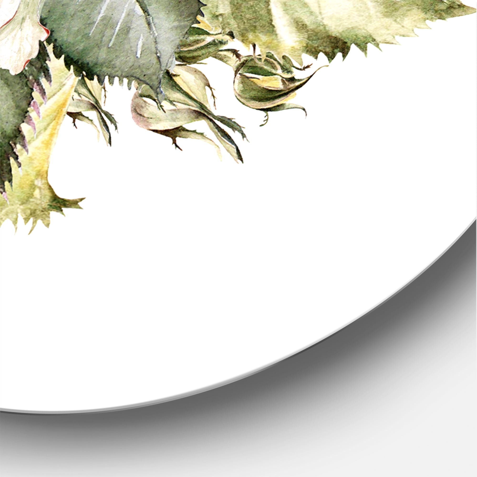 Designart 'Beautiful Bouquet With Roses and Hudrangea' Farmhouse Circle Metal Wall Art 29x29 - Disc of 29