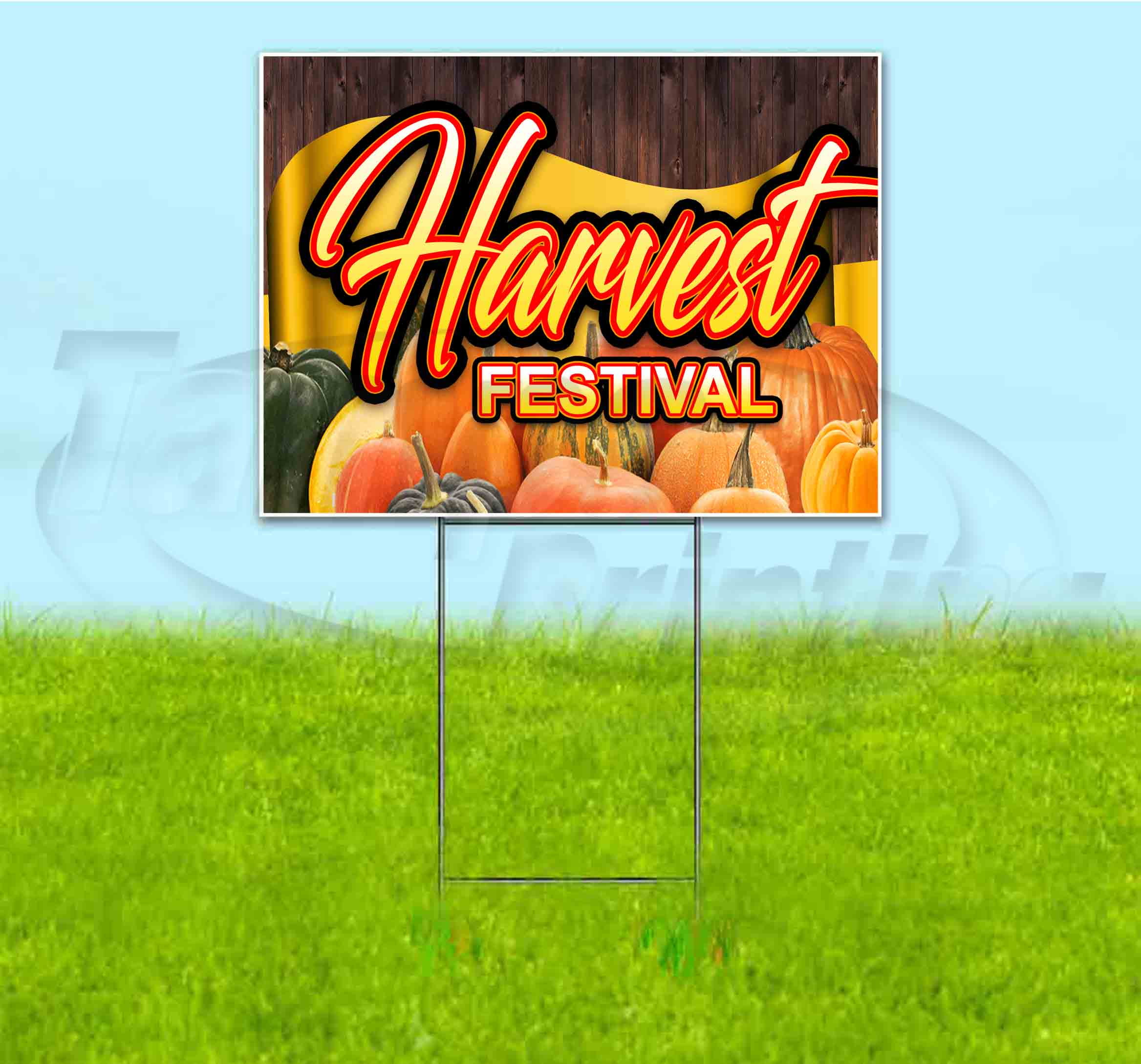 Harvest Festival Ribbon (18" x 24") Yard Sign, Includes Metal Step