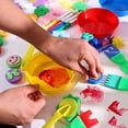 thumbnail image 3 of Kit de pinceles de pintura de esponja para niños, sellos de pincel de bricolaje para niños, kit de herramientas para educación temprana y preescolar, suministros de arte, 68 piezas Scienceny FN000730-00, 3 of 7