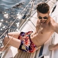 thumbnail image 2 of luoweisi Men's Beach Shorts Quick Dry Swim Trunks with Mesh Lining Art Flowers L, 2 of 5