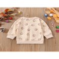 thumbnail image 4 of Chandail Décontracté Printemps Automne pour Filles Tout-Petits Beige Manches Longues Col Rond Imprimé Père Noël, 4 of 9
