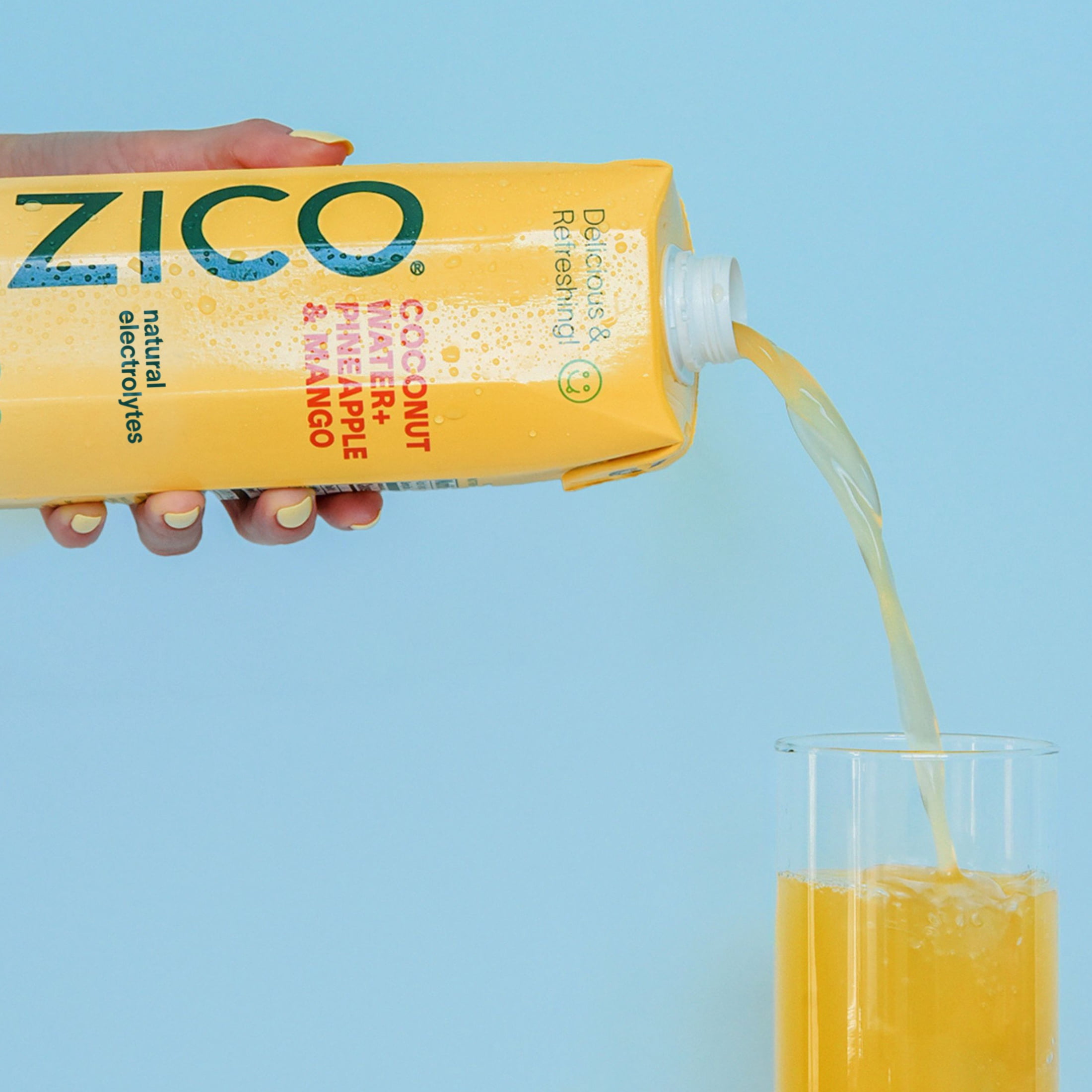 ZICO Pineapple Mango Coconut Water, 100% Juice Blend, Natural Electrolytes, 33.8 fl oz (Refrigerated)