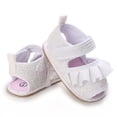 thumbnail image 3 of LNMQLPDBS Toddler Girls Sandals Rubber Soft Sole Non-Slip Flats Shoes with Lace Pleated Trendy Summer Baby Flower Girl Shoes Kids Princess Shoes Little Girl Dress Sandals for Outdoor, 3 of 9